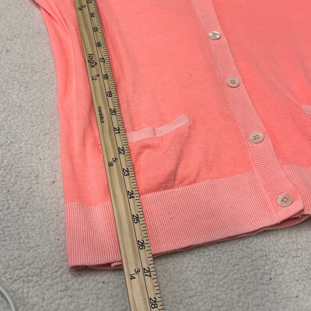 GAP Neon Coral Cardigan Small Cotton Button Front Sweater - Picture 8 of 8